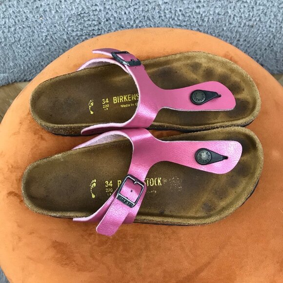 Birkenstock‎ Pink Gizeh Sandals Size 34 Womens Open Toe Comfort Footbed - Picture 2 of 7